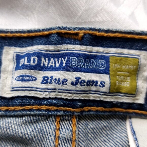 Old Navy Women Flare Jeans Size 8 VTG Low Rise Y2K Long Bell Bottom Blue Denim - Picture 7 of 11